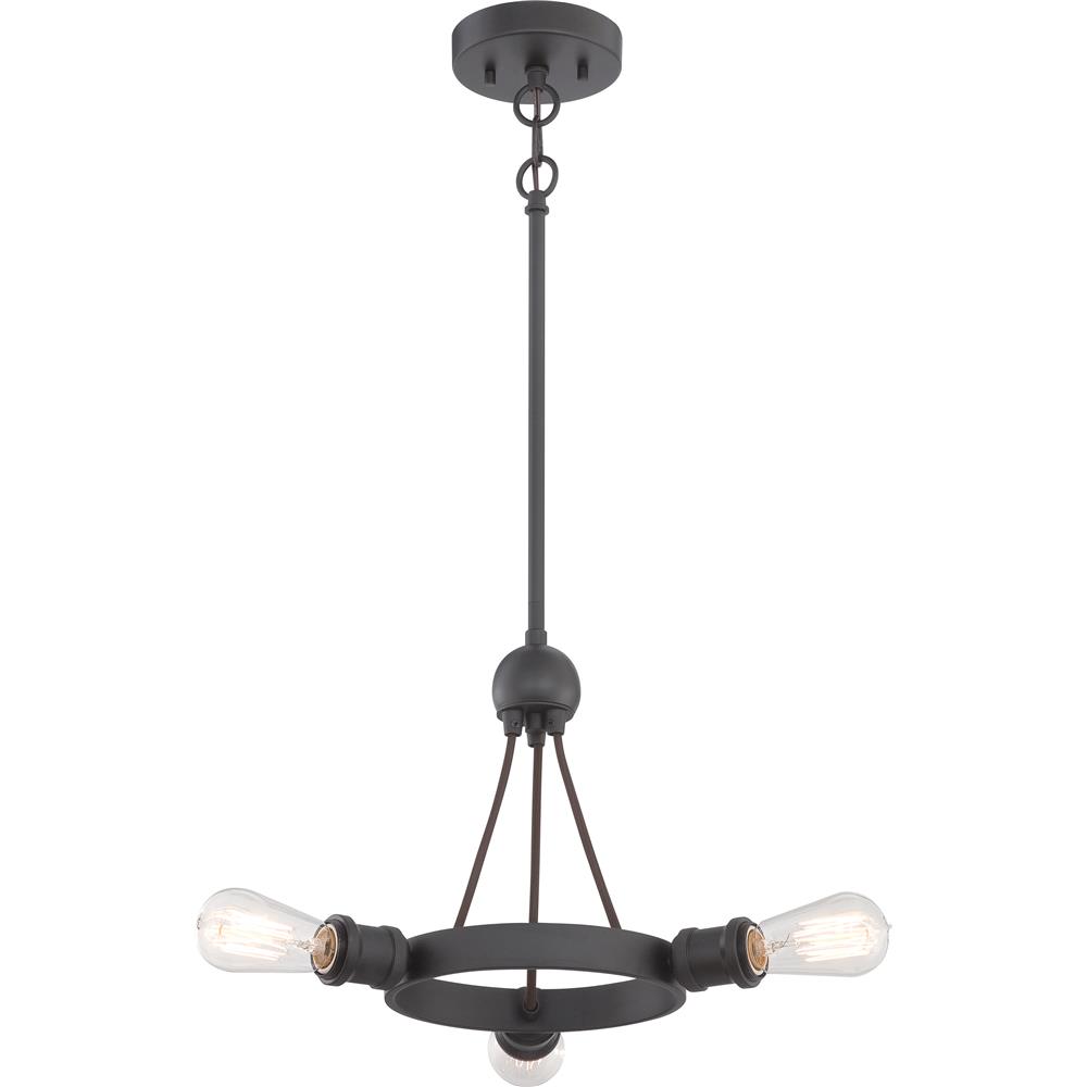 Nuvo Lighting 60/5723  Paxton - 3 Light Pendant Fixture - Includes 40W A19 Vintage Lamp in Aged Bronze Finish